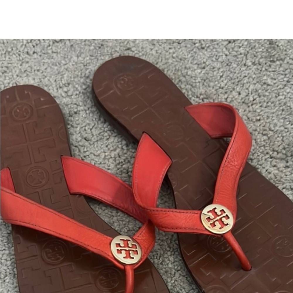 Tory Burch Vibrant Red Thong Sandals